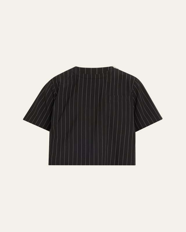 Hybrid Pinstripe Nylon Back Top